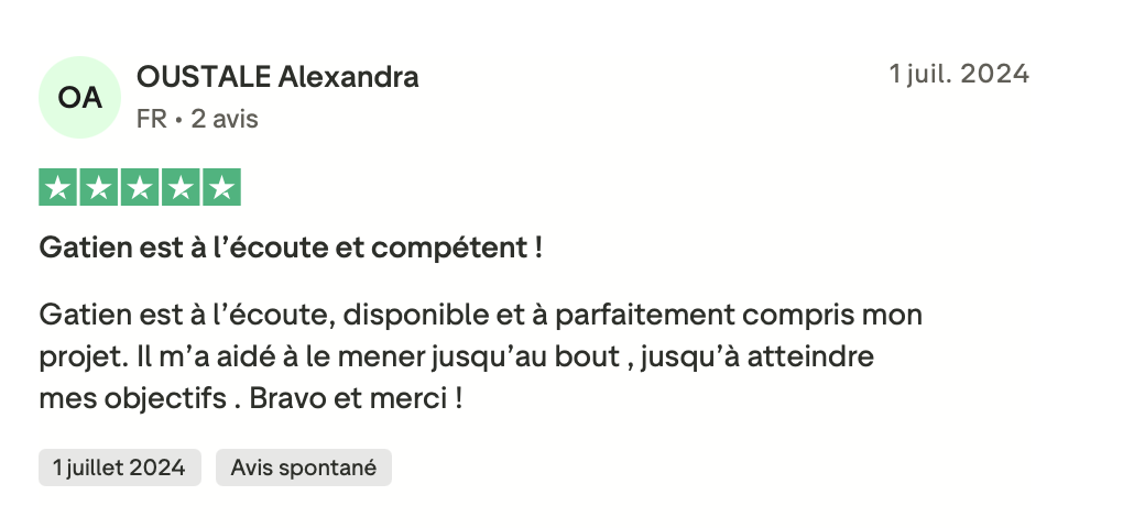Alexandra - avis Trustpilot