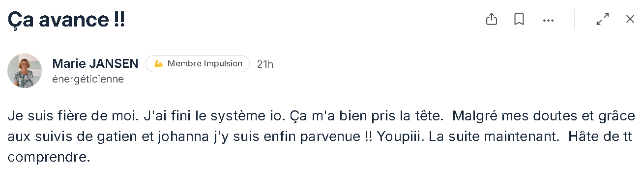 Marie J'y suis parvenue